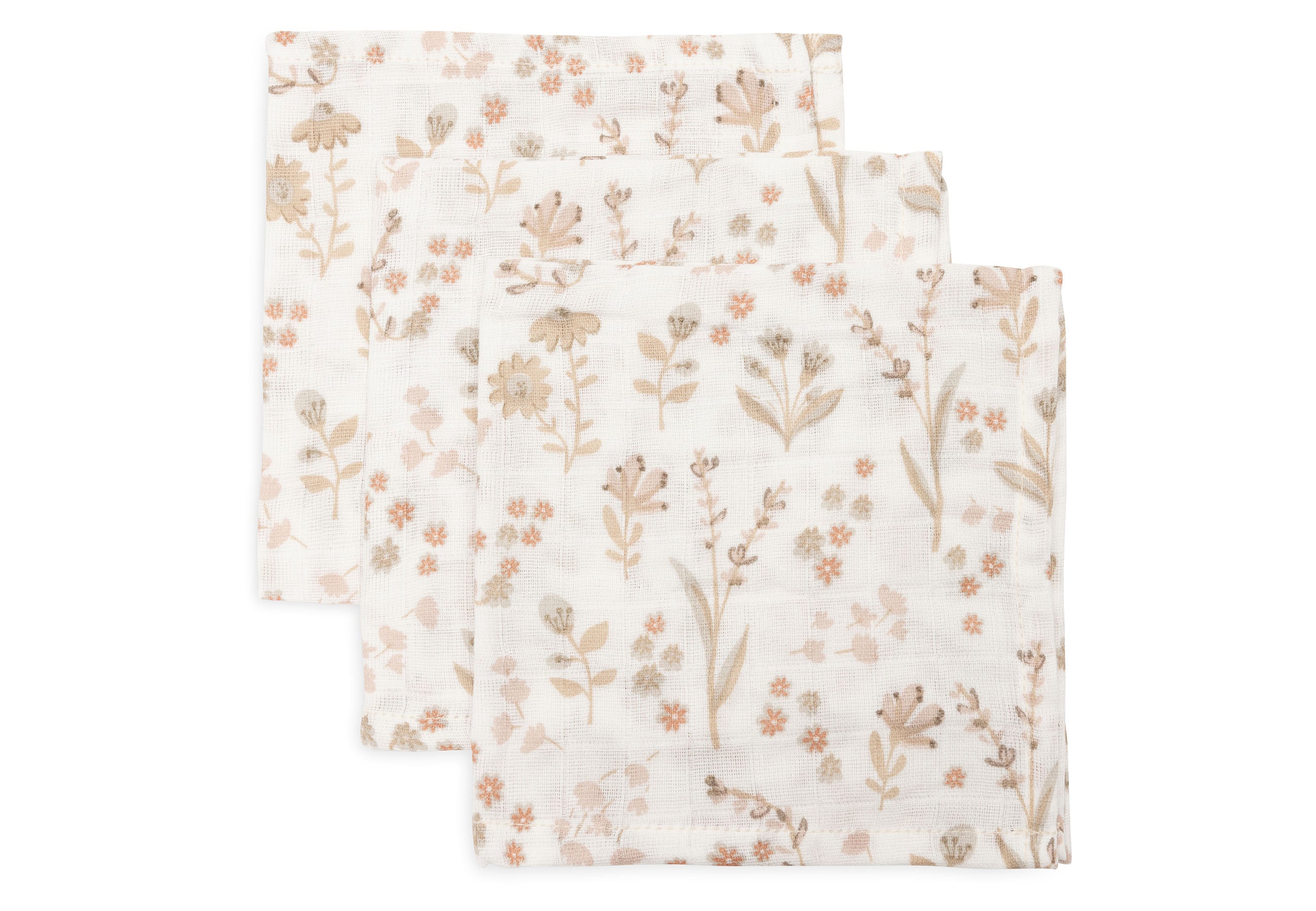 Produktbild von Jollein Spucktuch Hydrophil 70x70 Cm Wild Flowers 3er Pack | Baby
