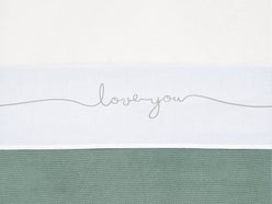 Bettlaken Wiege 75x100 cm - Love you - Grey