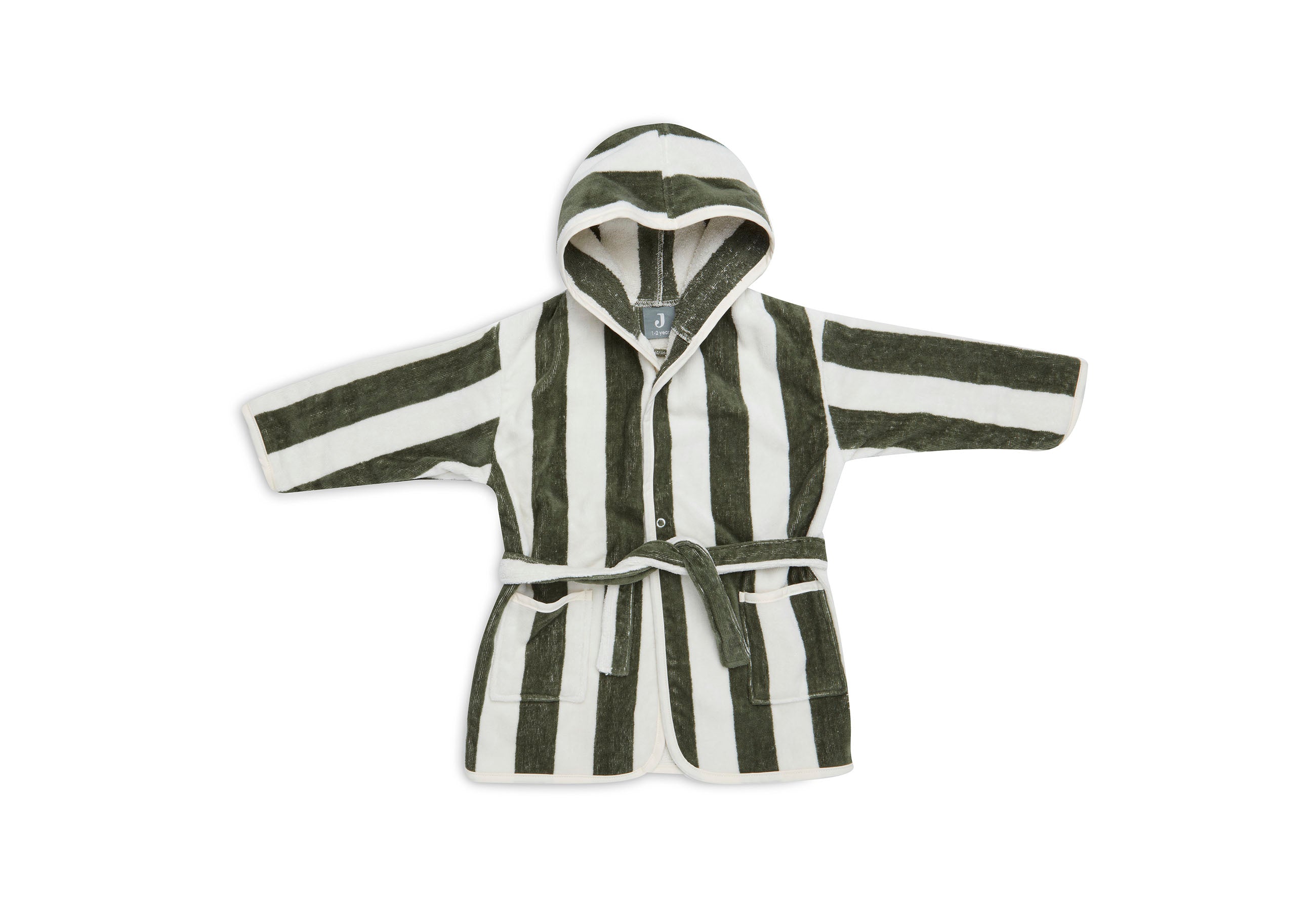 Jollein Bademantel 3-4 Jahre Stripe Frottee Leaf Green GOTS