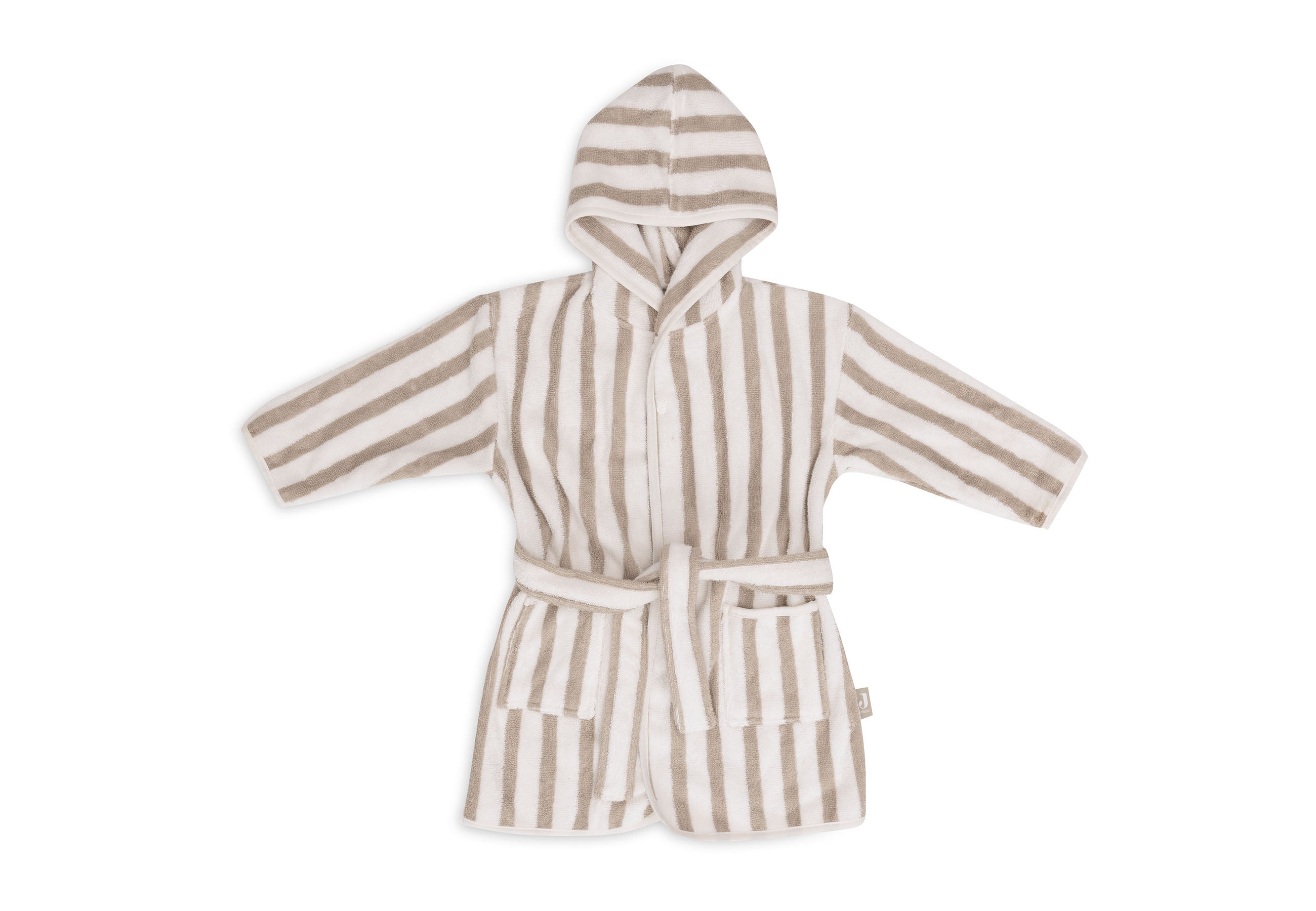 Jollein Bademantel 3-4 Jahre Stripe Frottee Olive Green GOTS