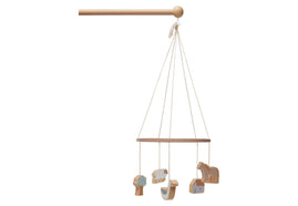 Baby-Mobile aus Holz 20x20cm Farm - Biscuit/Ivory