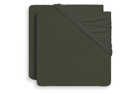 Spannbettlaken Kinderbett Jersey 60x120cm - Leaf Green - 2 Stück