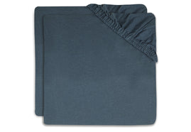 Spannbettlaken Wiege Jersey 40/50x80/90cm - Jeans Blue - 2 Stück