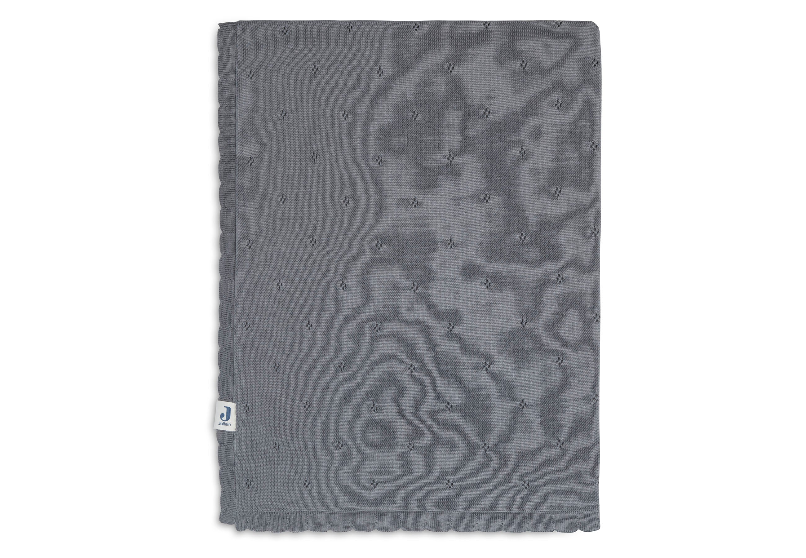 Jollein Decke Kinderbett 100x150cm Pointelle Storm Grey GOTS