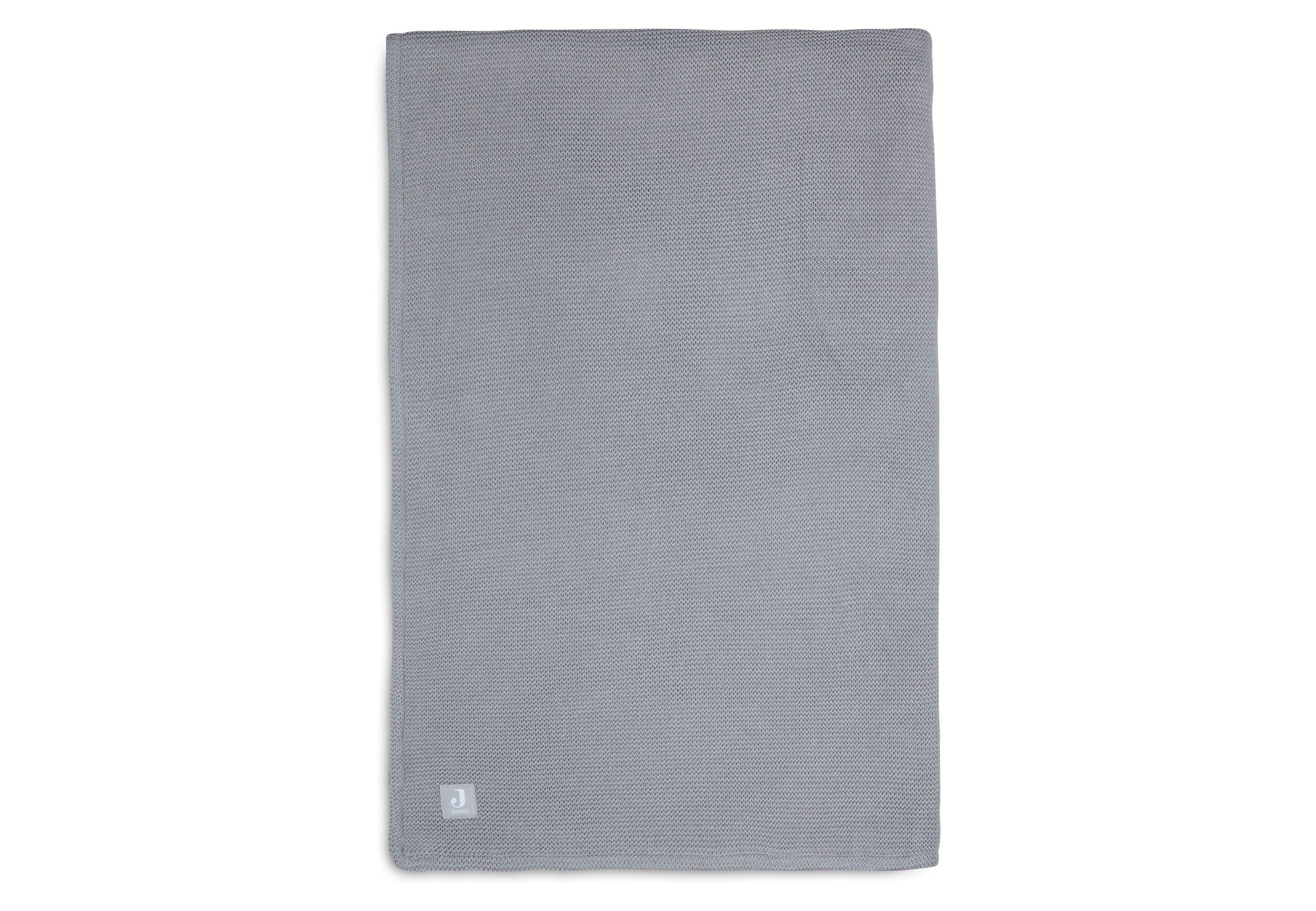 Jollein Decke Kinderbett 100x150cm Basic Knit Stone Grey/Fleece