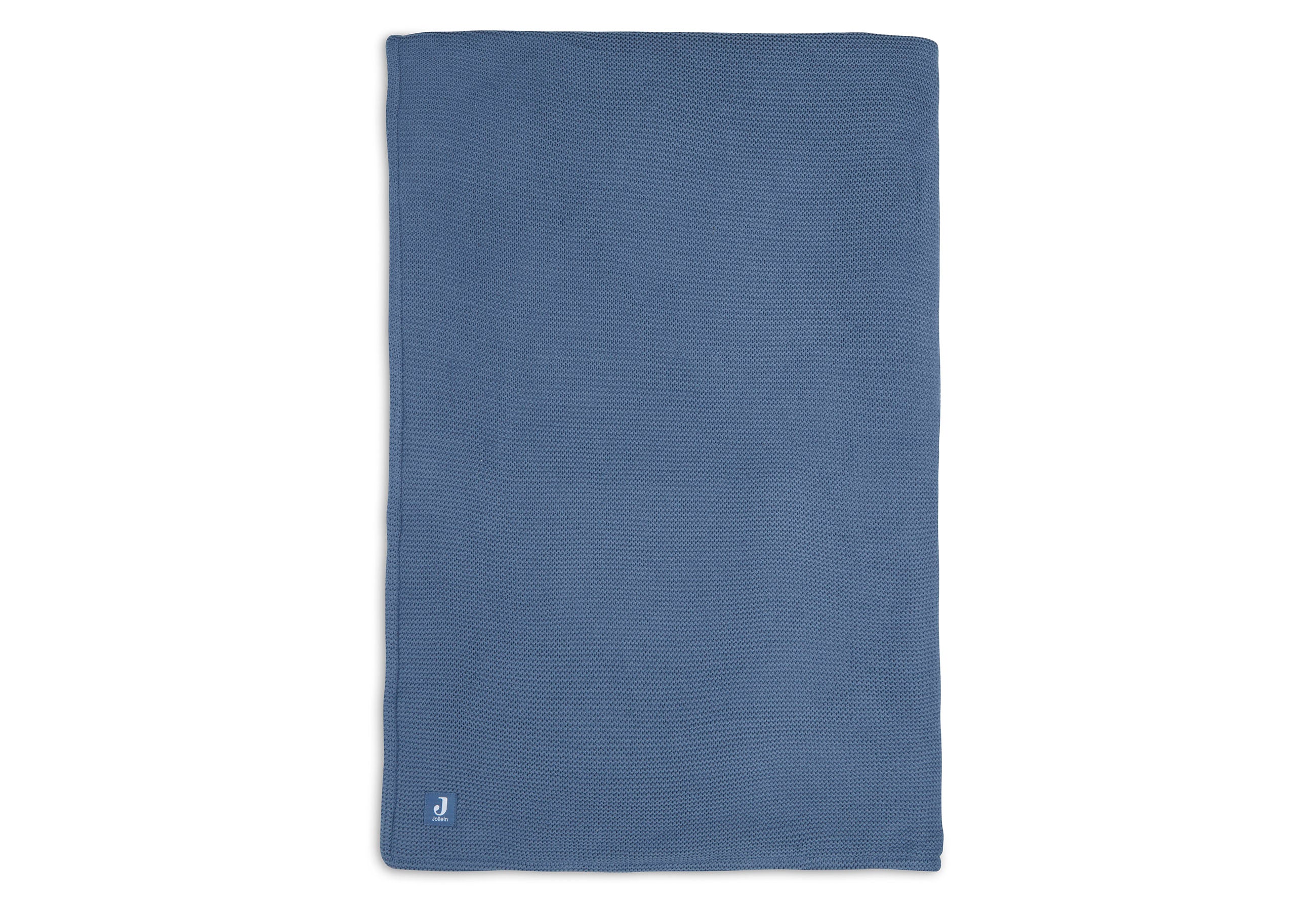 Jollein Decke Kinderbett 100x150cm Basic Knit Jeans Blue/Fleece