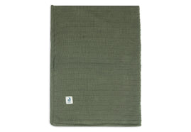 Decke Kinderbett 100x150cm Pure Knit Leaf Green/Velvet GOTS