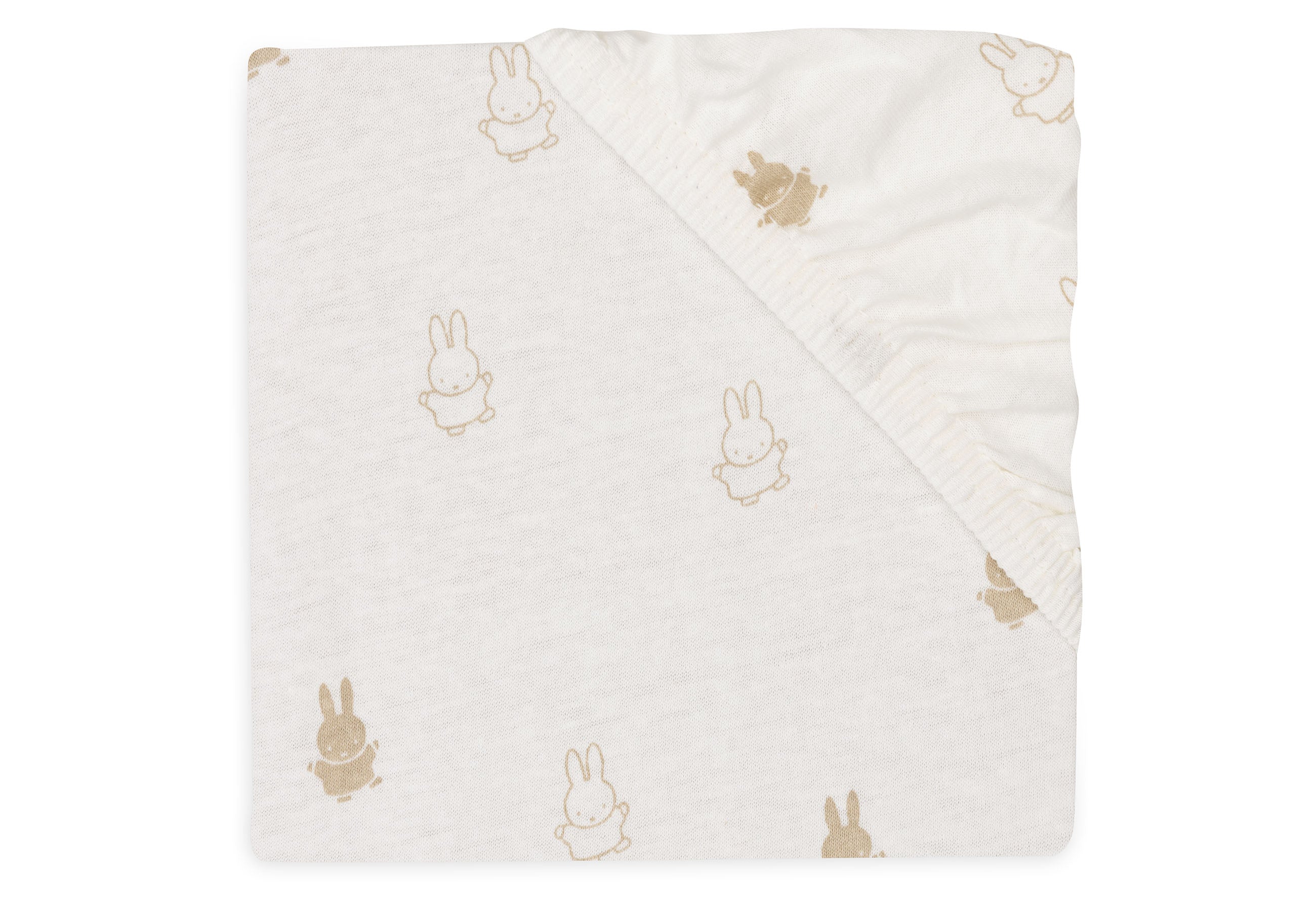 Jollein Spannbettlaken Jersey 60x120cm Happy Miffy Nougat