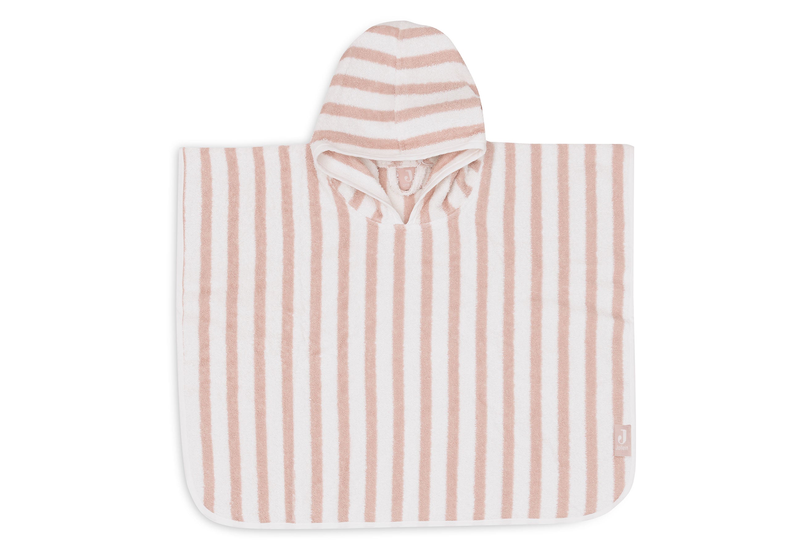 Jollein Badeponcho Stripe Frottee Wild Rose GOTS