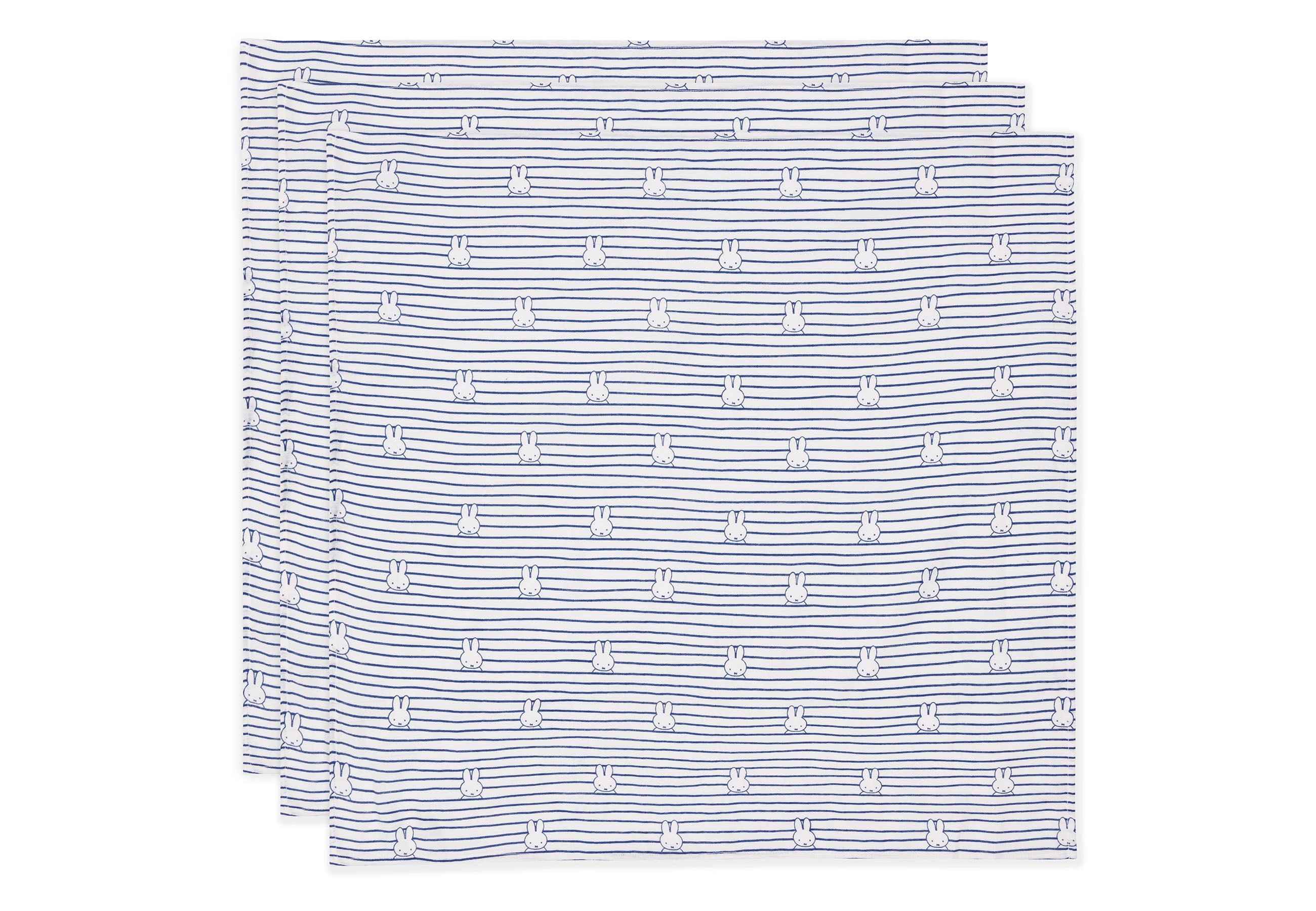 Jollein Spucktuch Hydrophil 70x70cm Miffy Stripe Navy (3pack)