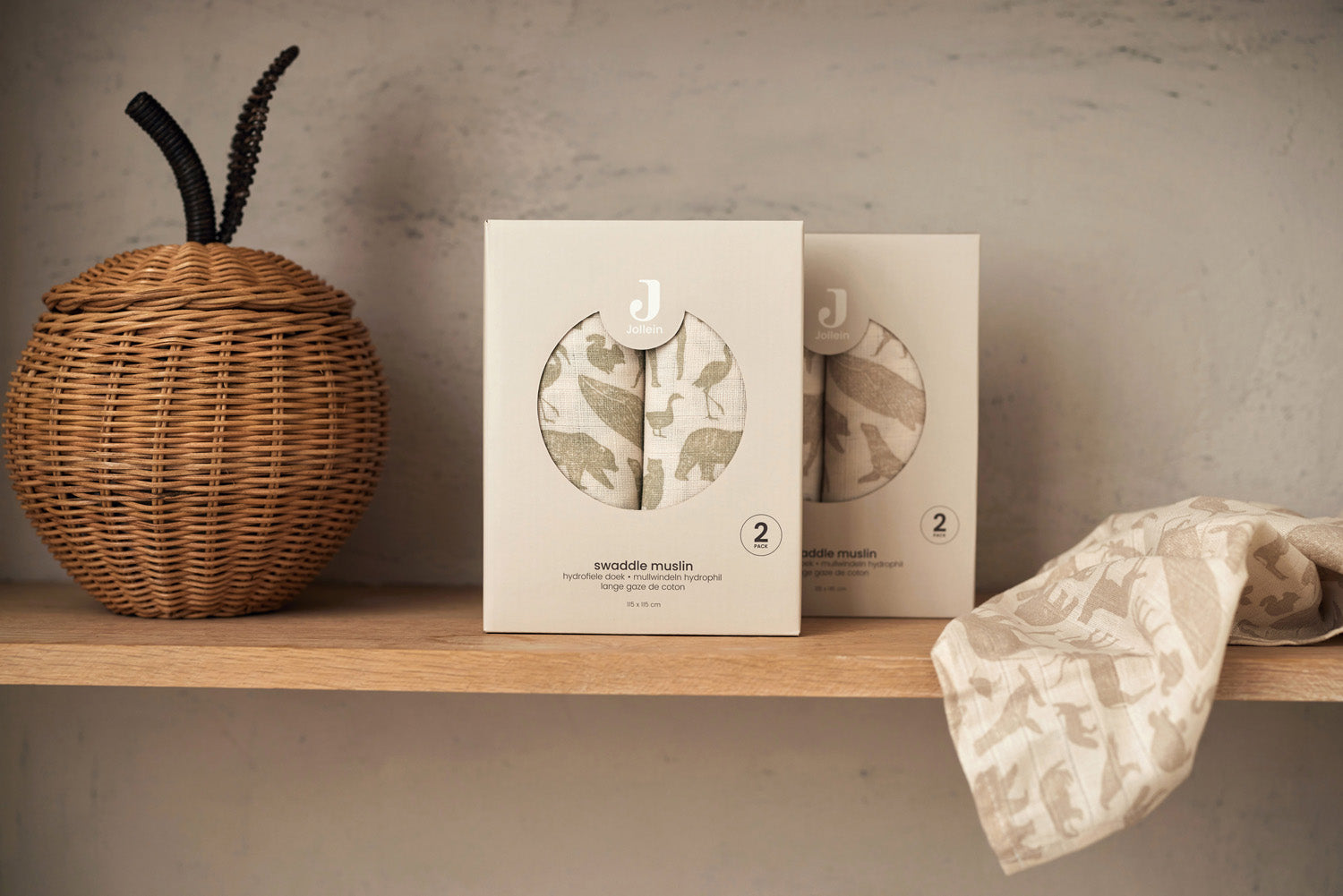 Swaddle Muslin 115x115cm Animals Pack – Jollein1