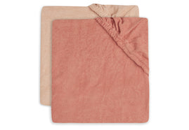 Wickelauflagenbezug Frottee 50x70cm - Pale Pink/Rosewood - 2 Stück