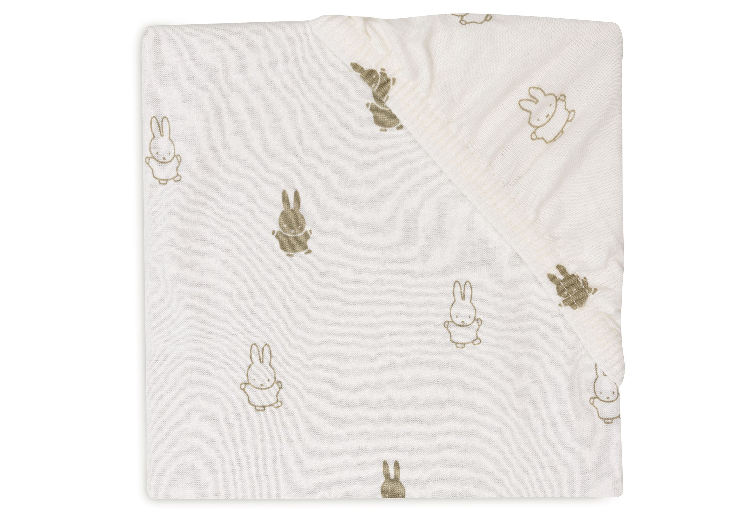 Jollein Spannbettlaken Jersey 60x120cm Happy Miffy Olive Green